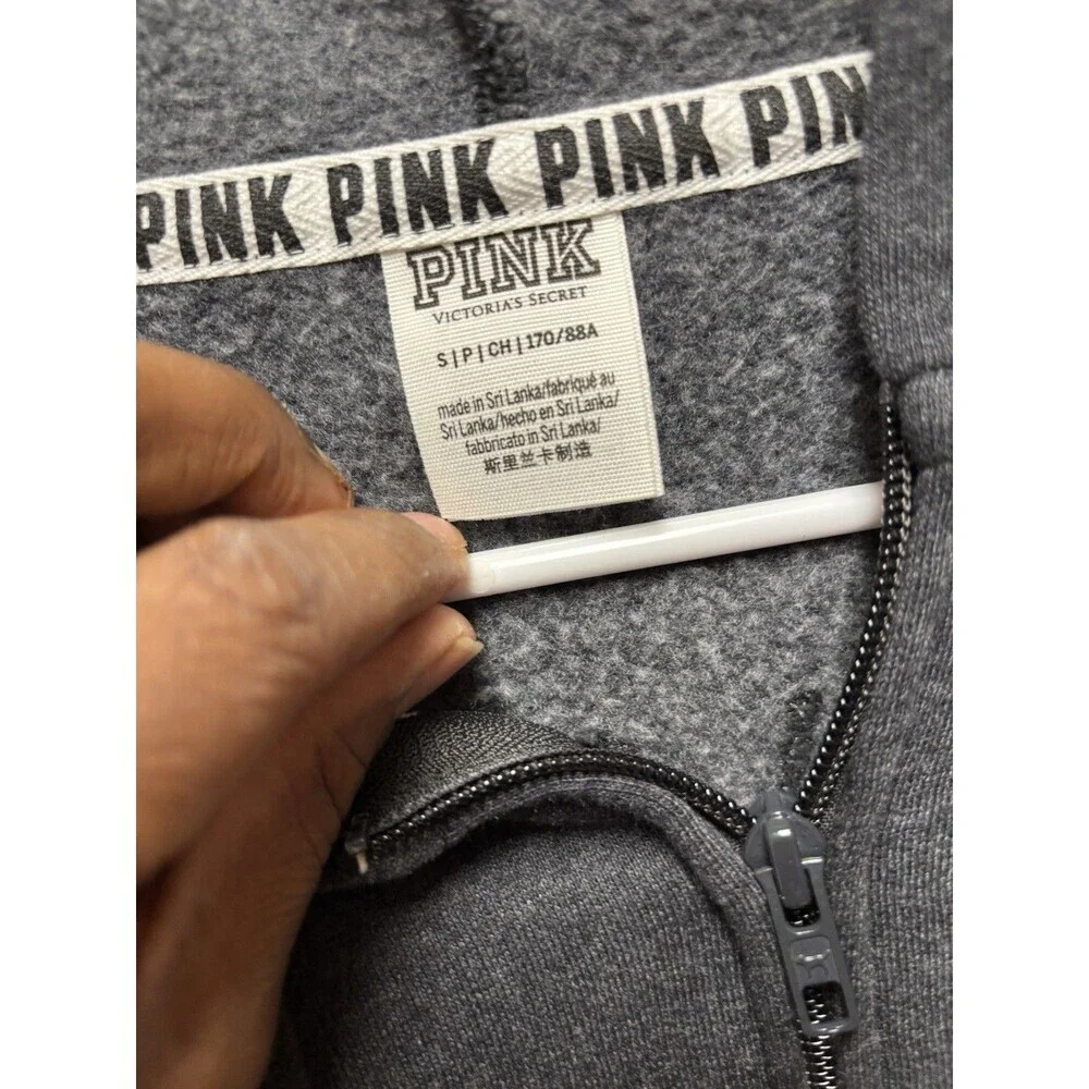 PINK Victoria’s Secret NEW YORK Statue Of Liberty Sequence Hoodie Full Zip small - Picture 4 of 6